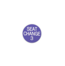 Seat Change 3, 1-1/4 inch Purple with White Lettering Double-Sided