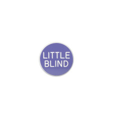 Little Blind, 1-1/4 inch Purple with White Lettering Double-Sided