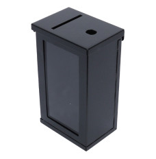 front/side - closed - Tokebox Black Metal 1 Window w/ J-Hook, Top Opening - 9H x 5-1/4W x 3-3/4D (inch)