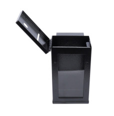 front -Black Oversized Slim Line Drop Box Shield - 12W x 5-3/4H x 15D