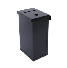front - Tokebox Black All Metal w/ J-Hook, Top Opening (9H x 5-1/4W x 3-3/4D)