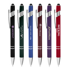 Alpha soft promotional pens with custom imprint and stylus 