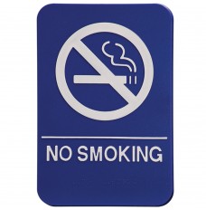 Wall Sign - No Smoking w/ Braille - 9W x 6H