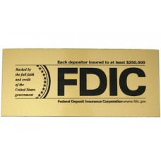 FDIC $250000 Outside Decal - Gold w/ Black Text