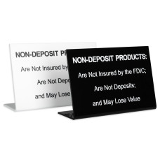 Non-Deposit Products Mandatory Bend Back Counter Sign - 7W x 4-1/2W