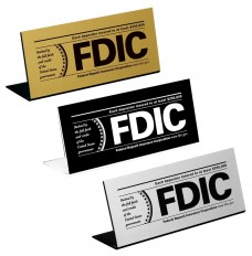 FDIC $250000 Bend-Back Counter Signs - all 3 color varieties