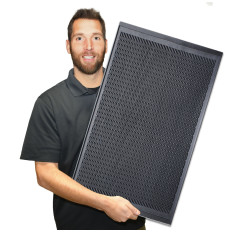 Clean Step Scraper Outdoor Mat - 120mil. All-Rubber Construction - Black - Made-To-Order 