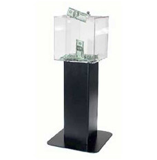 Clear Pedestal Mounted Tip Box - Keyed Alike