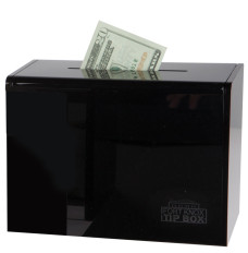 Keyed Alike Black Acrylic Countertop Tip Box - 7-3/4W x 5-5/8H x 4-1/4D - Portable (Default)