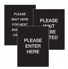 Queue Solutions Stock, Single-Sided Acrylic Sign Inserts - 9 Message Options