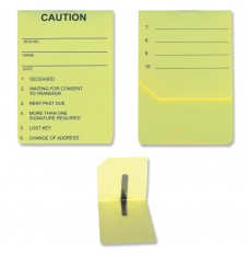 Safe Deposit Caution Card - Yellow - W/ Clip