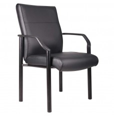 Executive Leather Guest Chair in black