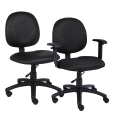 Ergonomic Task Chairs Shown In Black With and Without Arms