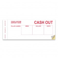 Cash Out Ticket- Red - 2 Part Carbonless Form - w/ 1-Color Custom Imprint