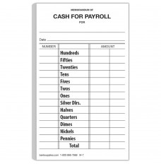 Cash for Payroll Form