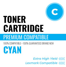 Lexmark C544C Compatible Toner Color: Cyan, Extra High Yield: 4000 