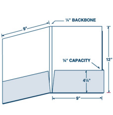 Capacity Folder w/ Regular and Box Pocket - 9W x 12H - Foil Stamp or Emboss