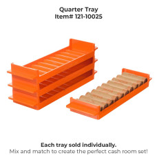 Port-a-Count Standard Rolled Coin Storage Tray - Quarter - $100 stacked