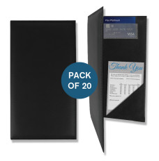 Leatherette Guest Check Presenters for Restaurants | Set of 20 | 5.5W x 10H