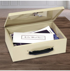 STEELMASTER® Fire Resistant Steel Lock Box with Key Lock Shown In Use