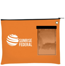 12W x 9H Custom Flat Transit Deposit Bag shown with imprint