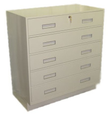 Fenco Silverline Pedestal, (5) Full Width Drawers, 37 In W (Top lock only)