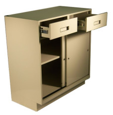 Fenco Silverline Pedestal, (2) Box Drawers, (1) Sliding Door Cabinet