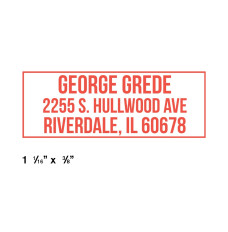 Imprint for Self Inking Address Stamp 1-1/16W x 3/8H in Red