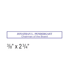 Imprint example for Self Inking Stamp - 1 color pad - 2-3/4W x 3/8H - up to 2 custom lines