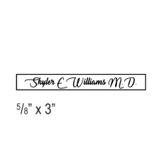 Imprint example of Self Inking Stamp - 1 color ink - 3W x 5/8H - Up to 3 lines in black ink