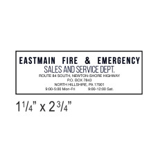 Imprint example for Self Inking Stamp, 1 color ink 2-3/4W x 1-1/8H, Up to 6 lines