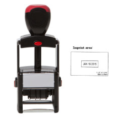 Heavy Duty Self-Inking Date Stamp - 1-Color w/3 Lines of Text Above & Below Date
