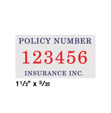 Custom number stamp in red ink