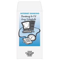 2 Color Pre-Designed Teller Envelopes - Internet Banking - imprint location shown - coin style 