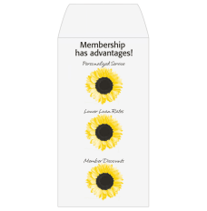 Wide Open End - 2 Color Pre-Designed Teller Envelopes - Membership Advantages