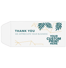 Imprint Location - Standard Open End -2 Color Pre-Designed Teller Envelopes - Thank You - Leaves