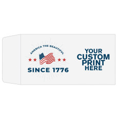 2 Color Pre-Designed Teller Envelopes - America The Beautiful Since 1776, Coin style bank envelopes with imprint location 