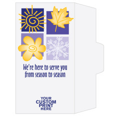 2 Color Pre-Designed Teller Envelopes - Season to Season, Side open Drive thru money envelopes  with imprint location 