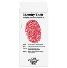 Identity Theft - How to protect yourself. - Shred: All documents before tossing. Lock: Password protect all your devices. Monitor: Review accounts and credit reports regularly, , Coin style bank envelopes with imprint location 
