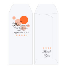 coin style - 2 Color Pre-Designed Drive Up Envelope - We Appreciate You - Orange