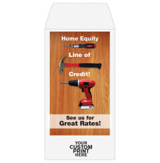 Full Color Pre-Designed Drive Up Envelope - Home Equity Line of Credit, Wide open end bank envelopes for cash with imprint location for logo 