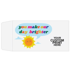 Imprint location shown on - Coin Style- 3-1/2W x 6-1/2H Full Color Pre-Designed Drive Up Envelope - Brighter Days