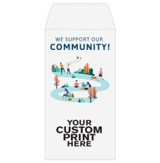 Wide open end with imprint location on Full Color Pre-Designed Drive Up Envelope - We support our community! - Park