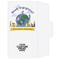 Full Color Pre-Designed Drive Up Envelope - Ready to go green?, Side open Drive thru money envelopes with imprint location 