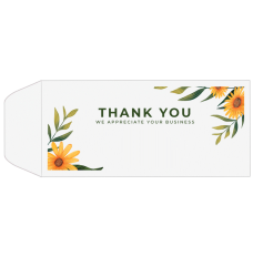 Full Color Pre-Designed Drive Up Envelope - Thank You - Sunflowers, Standard open Cash envelopes for drive up bank tellers 