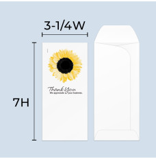 Drive up envelope size chart: 3-1/4 inch wide and 7 inch high 