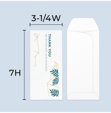 Drive up envelope size chart: 3-1/4 inch wide and 7 inch high; standard drive-up envelope 