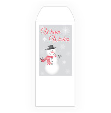 Holiday Drive Up Envelope - Warm Wishes - Snowman - 2-Color Design - Open End