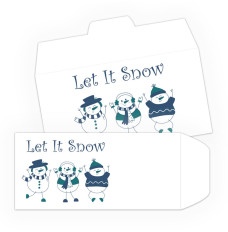2 Color Pre-Designed Snowmen Drive Up Envelope