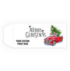 Holiday Drive Up Envelope - Merry Christmas - Antique Truck - Full Color Open End w/1-C Imprint - customized 